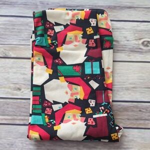LuLaRoe Multicolor Geometric Santa Christmas Leggings